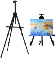 GBYAN - Caballete de metal con trípode para exhibición de trípode con bolsa portátil para suelo, pintura de mesa, exhibición, altura ajustable de 21 a 63 pulgadas (1 paquete) - Arteztik
