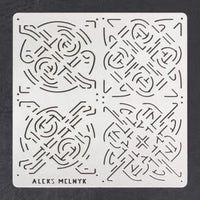 Aleks Melnyk #40 - Plantillas de metal para diario, juego de 2 piezas (4 diseños), herramienta para quemar madera, pirógrafo y grabado, álbumes de recortes, manualidades y bricolaje - Arteztik
