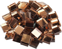 Mosaicos de oro rosa Classico de vidrio de 0.4 x 0.4 in de color de mosaico, ideal para manualidades de arte, 100 piezas, oro rosa - Arteztik
