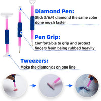 41 piezas de herramientas de pintura de diamante 5D y kits de accesorios con 24 ranuras de diamante caja de bordado y rodillo para arte manualidades adultos - Arteztik
