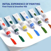 TOPELEK - Juego de 29 pinturas acrílicas, 24 colores, 3 pinceles, 1 paleta, 1 lienzo, perfecto para lienzo, madera, cerámica, tela, etc., buena mezcla y ricos pigmentos para principiantes, profesionales, estudiantes - Arteztik
