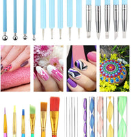 62Pcs Mandala Dotting Stencil Tools Set with 20Pcs Blank Drawing Cards,Mandala Painting Brushes Pens Kits for Rock Painting Coloring Nail Dotting Drafting Mandala Tools(Mini Wooden Easel as bouns) - Arteztik
