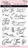 Sello simplemente sellos transparentes gracias muchas gracias Gratitud 16 piezas) - Arteztik
