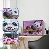 ZSNUOK - Kit de pintura de diamante 5D para adultos o niños, broca de forma especial, para bordar, manualidades, mosaico, suministros de pintura con diamantes para decoración de pared del hogar, lindo panda de 7.9 x 9.8 in - Arteztik
