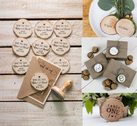 50 rebanadas de madera sin terminar redondas de madera natural de 2.4 in a 2.8 in con agujero preperforado y cuerda de 5.9 ft para manualidades de Navidad, decoración de fiestas y bodas - Arteztik
