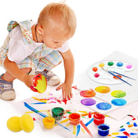 WXJ13 10 esponjas de pintura para artistas de esponjas sintéticas de acuarela y 10 pinceles de pintura con 1 bandeja de pintura para acrílico aceite acuarela suministros de artesanías - Arteztik
