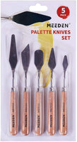 MEEDEN 5 Pcs Artist Stainless Steel Spatula Palette Knife Set,Solid Beech Wood Grip Handle,Perfect for Oil, Acrylic Painting&Color Mixing,Cake Icing for Artist,Art Students,Painting Lovers - Arteztik

