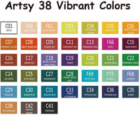 Artsy - Juego de pintura para acuarelas – 38 colores surtidos con 3 pinceles en una funda de transporte – Profesional plegable acuarela campo Sketch Set perfecto para artistas estudiantes, niños, principiantes y más - Arteztik
