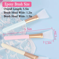 Juego de brochas epoxi de silicona para hacer vasos epoxi con purpurina, palos de aplicación epoxi flexibles reutilizables para espredar una capa uniforme de resina epoxi en vasos y vasos (Pack de 4) - Arteztik
