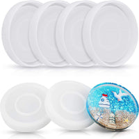 Molde redondo de silicona para posavasos de silicona, para montar con resina, cemento, 3.9 in de diámetro, 6 unidades - Arteztik
