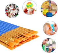Juego de pinceles de pintura plana UPINS con pelo de nailon, cepillo pequeño a granel para pintura de detalles en miniatura, mango de plástico corto, pintura acrílica de acuarela para niños, estudiantes, principiantes, adultos (60) - Arteztik
