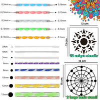 Kit de herramientas de pintura con diseño de mandala de Insnug – Plantillas de pintura de punto de roca – Juego de herramientas de arte para manualidades con brocha de bandeja con cremallera impermeable para uñas, piedra, mandala, arte, dibujo, decoración - Arteztik
