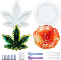 Moldes para cenicero de resina, hoja de arce y rombo para manualidades de silicona epoxi, cenicero, posavasos, decoración del hogar - Arteztik
