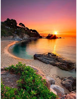 Kit de pintura de diamantes 5D por número de playa de amanecer para adultos, taladro redondo completo (18 x 14 pulgadas), pintura de diamantes bordada, arte para decoración de pared del hogar, kits de pintura de puntos 5D paisaje (playa) - Arteztik
