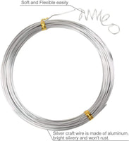 10 rollos de alambre de metal de aluminio flexible, calibre 18, alambre flexible para manualidades, alambre plateado para hacer muñecas, esqueleto, manualidades, 0.039 in de grosor, 328 pies, 109 yardas - Arteztik
