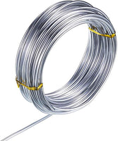 NEPAK - Alambre de aluminio plateado de 0.118 in, suave y flexible, para hacer muñecas, esqueleto, manualidades, color plateado - Arteztik
