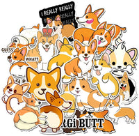 Corgi - Pegatinas de vinilo para niños (50 unidades), diseño de perro - Arteztik
