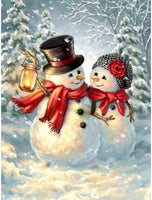 Kit de pintura de diamantes 5D de Skryuie con diseño de muñeco de nieve y número número número para parejas de Navidad, con diamantes bordados, para manualidades, manualidades, decoración del hogar, 11.8 x 15.7 in - Arteztik
