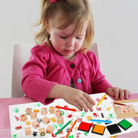 Konsait - 34 sellos de madera de Navidad con almohadilla de tinta de colores, sello de goma de madera de vacaciones Cavalli mini sellos con dibujo para colorear lápiz de arte suministros para tarjetas de felicitación - Arteztik
