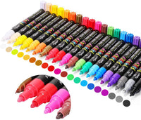 Emooqi - Juego de 20 rotuladores de pintura a base de aceite para pintura de rocas, madera, tela, plástico, lienzo, vidrio, tazas, manualidades, impermeable, escribir en cualquier cosa - Arteztik
