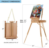 Delta Prime Savings Club - caballete de arte portátil con caja de bocetos de almacenamiento, caballete de pintura ajustable de estilo francés con pallete de madera y correa para el hombro para pintar y dibujar - Arteztik
