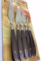 5-Piece Pintura Espátula Juego de cuchillos acero inoxidable cuchillo de paleta pintura al óleo accesorios mezcla de colores - Arteztik
