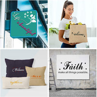 Plantillas de bienvenida, plantillas divertidas para letras del alfabeto de la familia, plantillas de palabras inspiradoras reutilizables, plantilla de patten para pintar en madera ventana regalo de pared, obras de arte de palabras, decoración del hogar - Arteztik
