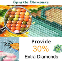 Kit de pintura de diamante para adultos y niños, 5D DIY Abstracto Girasol Diamante Accesorios de arte con taladro redondo completo para decoración de pared del hogar - 15.7 × 11.8 pulgadas - Arteztik
