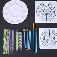 SUPVOX - Juego de 26 herramientas de punteado de mandala, herramienta de punteado, plantilla de mandala, bandeja de pintura para pintar rocas, colorear, dibujar y dibujar - Arteztik

