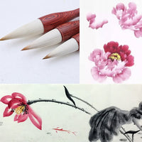 MB001 hmay del artista y de caligrafía Sumi cepillos 3 piezas/Pack – especialmente para pintura: de flor de loto, peonía, etc. - Arteztik
