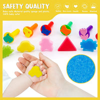 42 esponjas de pintura con forma de esponja EVA para pintar, para niños pequeños - Arteztik
