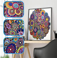 Pintura de diamante 5D con forma especial de diamante de imitación, flor de mandala, diamante parcial, juego de pintura de diamante Hibah - Arteztik
