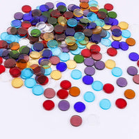 Aunifun - Mosaico de cristal plano, 200 piezas, mosaico de cristal transparente teñido, gemas planas redondas para decoración del hogar, manualidades - Arteztik
