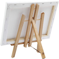 Caballete MEEDEN con juegos de lienzo, caballete de mesa de madera de haya de 11.8 in de alto y lienzo estirado de 9.1 x 11.8 in para pintar, manualidades, dibujos, juegos de decoración, paquete de 6 - Arteztik
