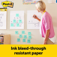 Post-it Super Sticky Mini caballete Pad 15 x 18 pulgadas, 20 hojas/almohadilla, 1 cojín, papel blanco Premium autoadherente, ideal para profesores virtuales y estudiantes (577SS) - Arteztik
