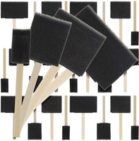 US Art Supply Juego de pinceles de esponja de espuma con mango de madera, paquete variado (20 cepillos), liviano, duradero e ideal para acrílicos, pinturas, barnices, manualidades, arte. - Arteztik
