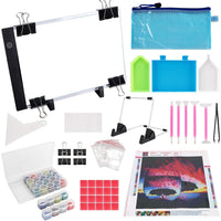 Juego de almohadillas de luz LED A4 para pintura de diamantes, almohadillas de pintura de diamante A4 portátiles, placa de luz LED de rastreo, mesa de brillo de luz regulable para bricolaje, vienen con pintura de diamantes y accesorios. - Arteztik
