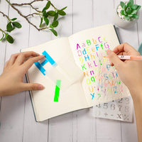 Juego de 70 plantillas de letras y números reutilizables de plástico para letras y letras en letras de caligrafía, plantillas de letrero para pintar en madera y vidrio puerta de vidrio - Arteztik
