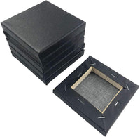 SL Artesanía Negro Mini lona 4 x 4 inch (1 Pack de 6 mini lienzos) - Arteztik
