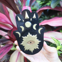 Molde de Hamsa, molde de resina, molde de amuleto de palma, mano de Hamsa de resina epóxica con soporte para incienso. El diseño es colaboración de LET'S RESIN&Resin Queen - Arteztik
