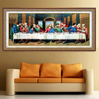 Pintura de diamantes de la última cena – PigBoss 5D DIY pintura de diamantes por números Rhinestone Religión pintura de regalo decoración del hogar (31.5 x 11.8 pulgadas) - Arteztik
