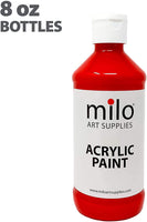 Milo - Juego de pinturas acrílicas de 8 colores, botellas de 8 onzas, juego de pintura acrílica fluida para estudiantes, fabricado en los Estados Unidos - Arteztik

