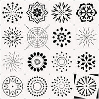 Juego de 9 plantillas para azulejos de 6 x 6 pulgadas, material de PET, plantillas para pintura de azulejos cortadas con láser, paredes, tela, aerógrafo, muebles, piso. - Arteztik
