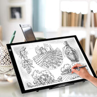 Soporte de gran versión con ventilación ajustable caja de luz para portátil, imagen multifunción (12 ángulos) soporte de rastreo evitado para AGPtek/Huion A3 A4 LED Tracing Light Pad & Diamond Painting - Arteztik
