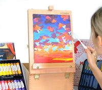 Juego de pintura acrílica prémium de 70 piezas de Meeden, caja de caballete de madera de haya maciza, juego de pintura acrílica de 48 × 0.7 fl oz y todos los suministros adicionales, kit de herramientas de pintura para artistas principiantes, estudiantes - Arteztik
