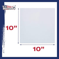 US Art suministro gratuito 10 x 10 inch ácido calidad profesional Perfil lona 6-Pack – 3/4 12 onza PRIMED Gesso – (1 Full Caso de 6 Individuales Lienzos) - Arteztik
