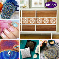 32pcs Mandala Dotting Tools Set, Nail Art Tools,Decompression Painting,Include Reusable Mandalas Painting Stencils,Brushes and Paint Tray for Painting Rocks, Drawing and Drafting, Kids' Crafts - Arteztik

