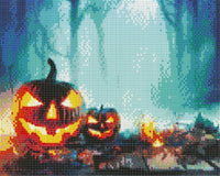 EOBROMD 5D Kit de pintura de diamantes, pintura de bordado con diamantes para decoración del hogar, calabaza luminosa de Halloween, 12 x 16 pulgadas - Arteztik
