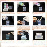 Kit de recubrimiento de resina epoxi - Kit de 16 onzas de resina transparente para arte, joyas, obras de arte, acabados de madera, ver a través de encapsulaciones - 4 tazas graduadas, 4 barras, 2 pares de guantes de goma - Arteztik
