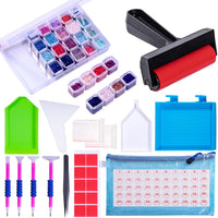 Kit de herramientas y accesorios de pintura de diamantes 5D con rodillo de pintura de diamante y caja de bordado de diamantes para adultos o niños - Arteztik

